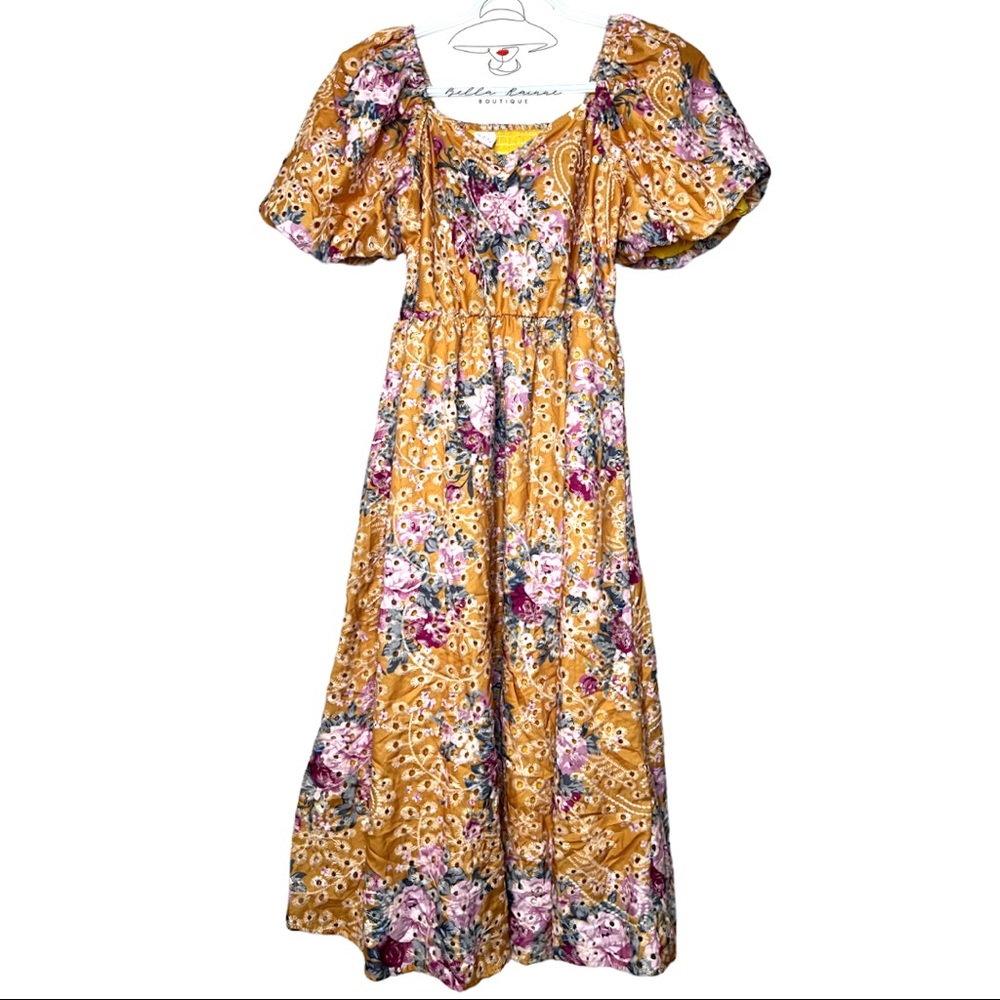 Eyelet Summer Floral Long Dress